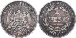 Uruguay, Peso, 1893, Uruguay Mint, Silver, , KM:17a
