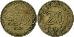 Algeria, 20 Centimes, 1987