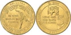 Sri Lanka, 5 Rupees, 2007, Brass plated steel, , KM:173