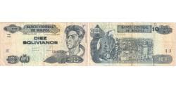 Bolivia, 10 Bolivianos, 1986, 1986-11-28, KM:223, EF(40-45)