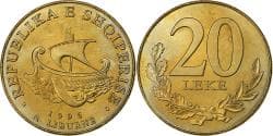 Albania, 20 Leke, 1996, Aluminum-Bronze, , KM:78