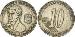 Coin, Ecuador, 10 Centavos, Diez, 2000