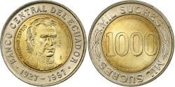 Ecuador, 1000 Sucres, 1997, Bi-Metallic, , KM:103
