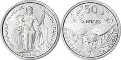 New Caledonia, 50 Centimes, 1949, Paris, Aluminum, , KM:1