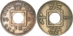 Hong Kong, Victoria, Mil, 1865, without hyphen, , Bronze