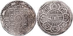 Nepal, Rajendra Vikrama, 1 Mohar, 1756 (1834), Silver, , KM:565