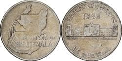 Guatemala, 25 Centavos, 1943, Philadelphia, Silver, , KM:253
