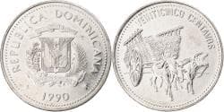 Dominican Republic, 25 Centavos, 1990