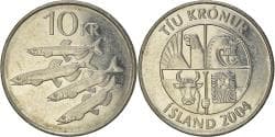 Coin, Iceland, 10 Kronur, 2004