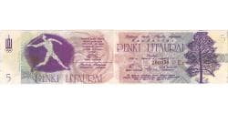 Lithuania, 5 Litai, 1991-08-04, OLYMPIC GAMES, UNC(65-70)
