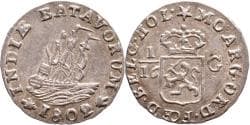 1/16 scheepjesgulden Nederlands Indië 1802 Pr