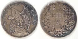 CHILE - Republic, 1910 So, Peso, Choice AU