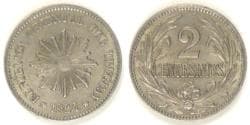 URUGUAY - Republic, 1924, 2 Centésimos, Choice AU to Unc