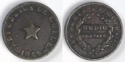 CHILE - Republic, 1835, ½ Centavo, Very Fine