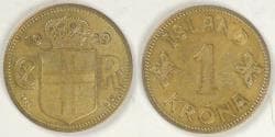 ICELAND - Kingdom, Christian X, 1929 ♥N; GJ, Króna, Choice EF