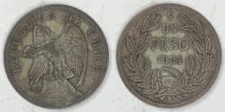 CHILE - Republic, 1924 So, Peso, Very Fine