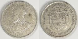 PANAMA - Republic, 1904, 25 Centésimos, EF details