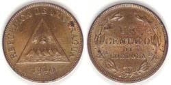 NICARAGUA - Republic, 1940 Centavo, Choice BU RB