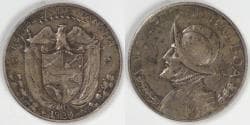 PANAMA - Republic, 1934, ¼ Balboa, Extra Fine / Choice VF