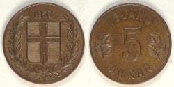 ICELAND - Republic, 1958, 5 Aurar, Choice BU BN