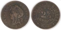 CHILE - Republic, 1898 So, 2½ Centavos, Very Fine