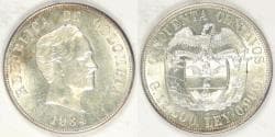 COLOMBIA - Republic, 1934, 50 Centavos, Choice AU to Unc