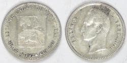 VENEZUELA - Republic, 1924, ¼ Bolívar (25 Centimos), Choice EF