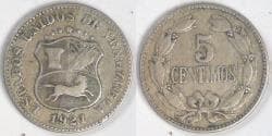 VENEZUELA - Republic, 1921, 5 Centimos, Very Fine