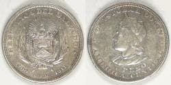 EL SALVADOR - Republic, 1911, Peso, AU / Choice EF