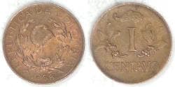 COLOMBIA - Republic, 1958, Centavo, Choice BU RB