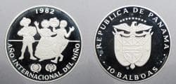 PANAMA: 1982 Intnl Yr of Child 10 Balboas Proof