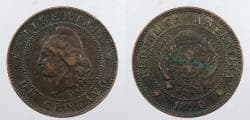 ARGENTINA: 1890 Centavo