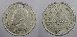 HAITI: 1908 50 Centimes