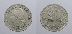 ARGENTINA: 1896 20 Centavos
