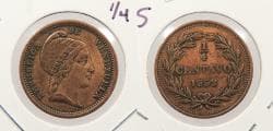 VENEZUELA: 1852 1/4 Centavo