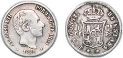 Philippines kingdom 1885 10 Centavos - Alfonso XII Silver (.835) Manila (5624662) 2.57g VF KM 148