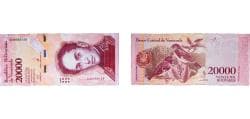 Venezuela Bolivarian Republic 2017 20 000 Bolívares Paper UNC P 99 NCV bbcv20000bsf