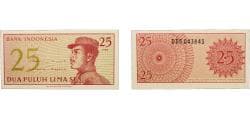 Indonesia Republic 1964 25 Sen Paper UNC P 93