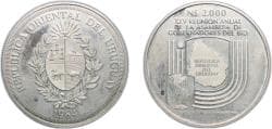 Uruguay Oriental Republic of Uruguay 1984 2000 Nuevos Pesos (BID Meeting) Silver (.900) (15000) 25.08g UNC KM 88 SA E.8 CG 13...