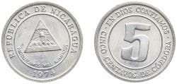Nicaragua Republic 1974 5 Centavos (FAO) Aluminium Royal Mint (2000000) 1.46g BU KM 28 Schön 29