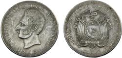 Ecuador Republic 1943 5 Sucres Antonio José de Sucre facing left