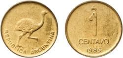Argentina Federal Republic 1985 1 Centavo (Weight 4 g) Brass Buenos Aires Mint (76081568) 3.96g UNC KM 96.1 CJ 393 CJ 394.1 ...