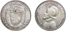 Panama Republic 1968 ½ Balboa Billon (.400 silver) (Copper .600) (1000000) 11.39g XF KM 12a