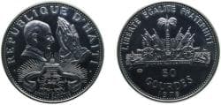 Haiti Second Republic 1976 50 Gourdes (Holy Year) Silver (.925) San Francisco Mint (6000) 16.75g PF KM 123