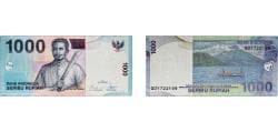Indonesia Republic 2000 1000 Rupiah Paper UNC P 141 TBB 597