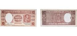 Chile Republic 1947 - 1958 10 Pesos (1 Condor) Paper VF P 111