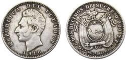 Ecuador Republic 1916 PHILADELPHIA TF 2 Decimos