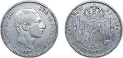 Philippines 1882 50 Centimos - Alfonso XII Silver (.835) Manila Mint (1885666) 12.98g VF KM 150