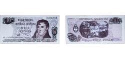 Argentina Federal Republic 1976 10 Pesos (without "LEY" on Obverse) Paper UNC P 300 Bottero 2361 to 2362a