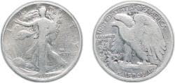 United States Federal republic 1918 S ½ Dollar "Walking Liberty Half Dollar" Silver (.900) (10300000) 12.06g F KM 142 Schön 1...